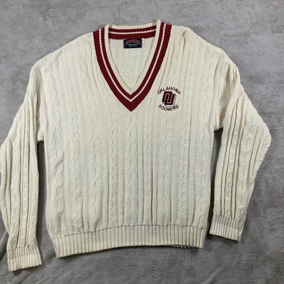 nutmeg mills Other - Vintage Nutmeg Mills Oklahoma Sooners Varsity‎ Cable Knit Sweater size Large VTG